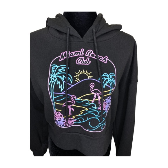 Stella Viva Miami Cropped Hoodie Size L - Picture 3 of 5